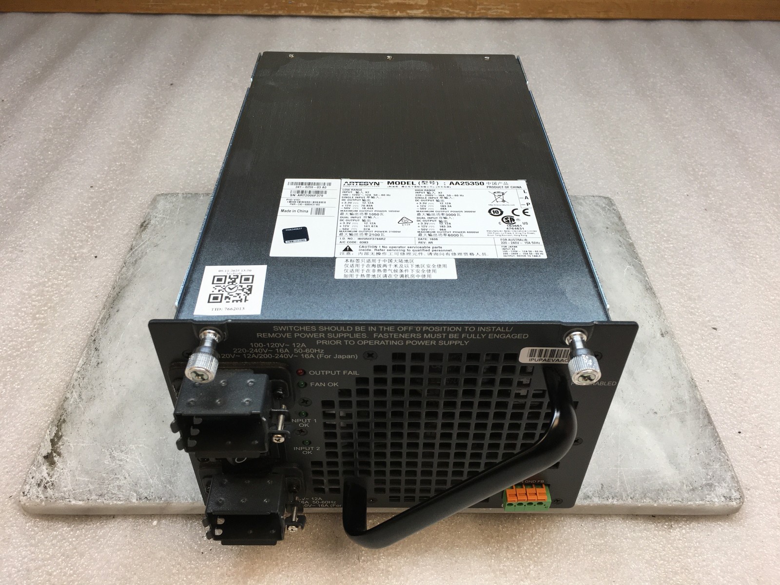 Cisco 6000ACV Power Supply Artesyn AA25350 6000W No Power Cable
