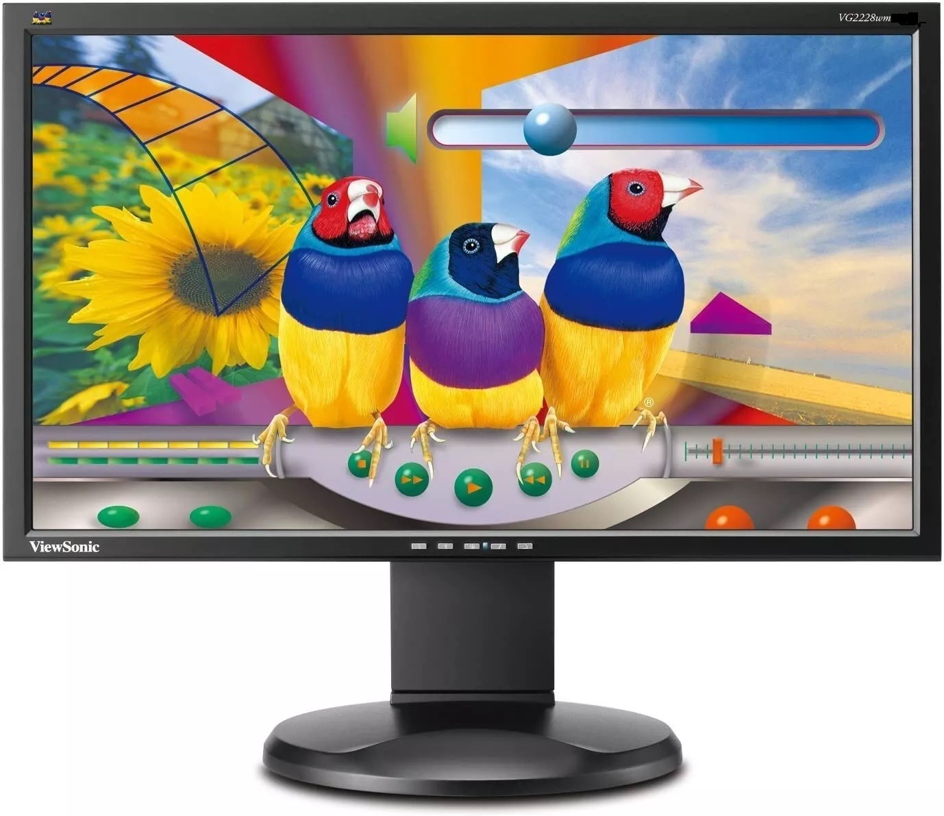 ViewSonic VG2228WM 22" Wide LCD Monitor w/Speakers 1080p DVI VGA USB VS12512