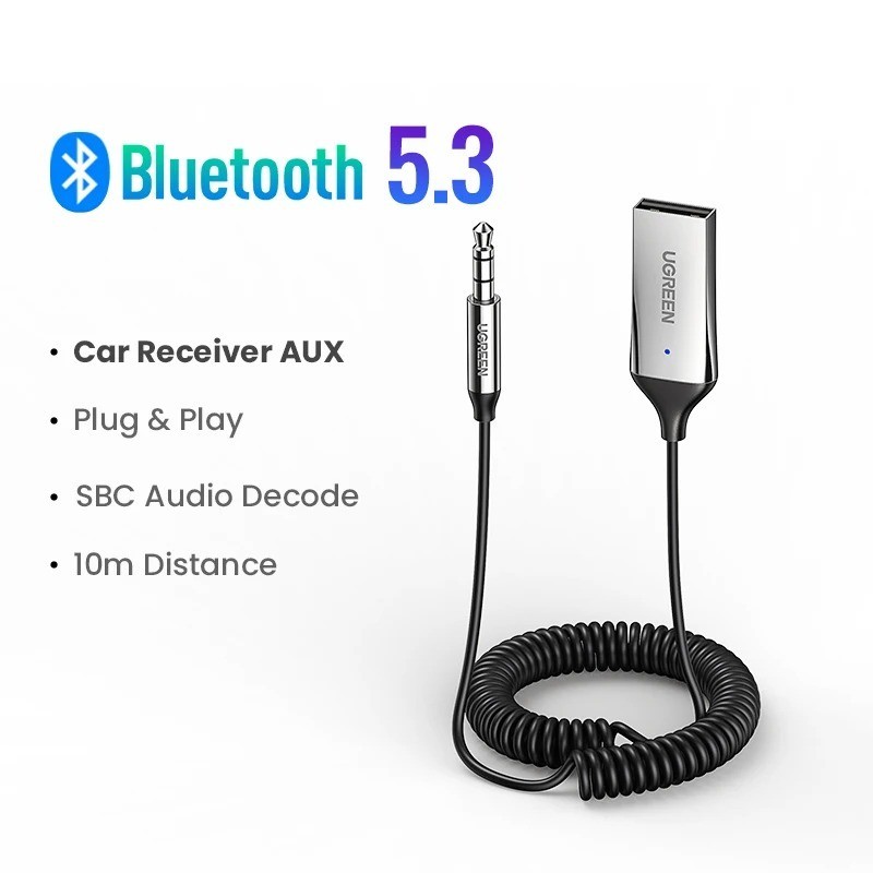 Wireless Bluetooth Receiver 3.5mm AUX Audio Stereo Music Hands Free Car Adapter