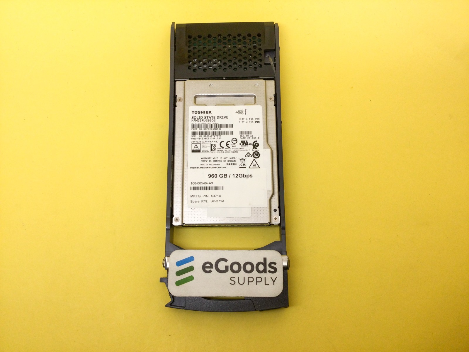 X371A Netapp 960GB 12G 2.5in SAS SSD 108-00546+A3 SP-371A ** 520B KPM51RUG960G