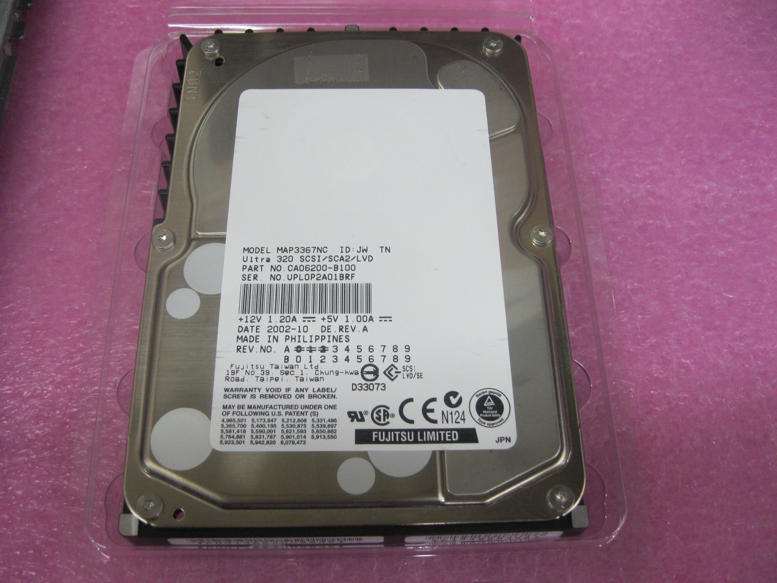 Fujitsu MAP3367NC 36GB 10K RPM 3.5" Ultra320 SCSI HDD CA06200-B50600HL