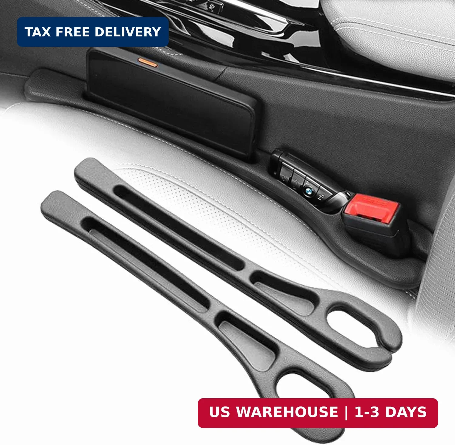 2 Pack No Drop Car Seat Gap Filler Guard, Stopper/Catcher to Fill the Gap betwee