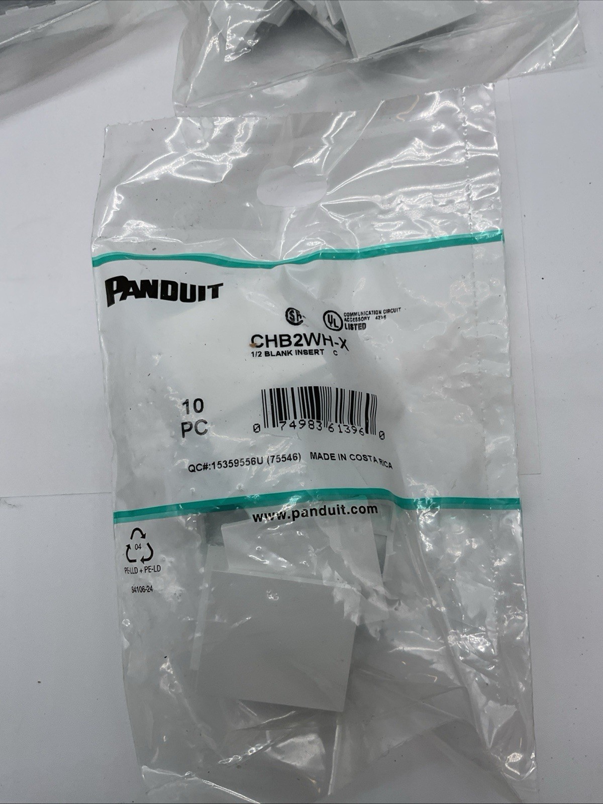 Panduit CHB2IW-X Mini Com 1/2 Blank Insert