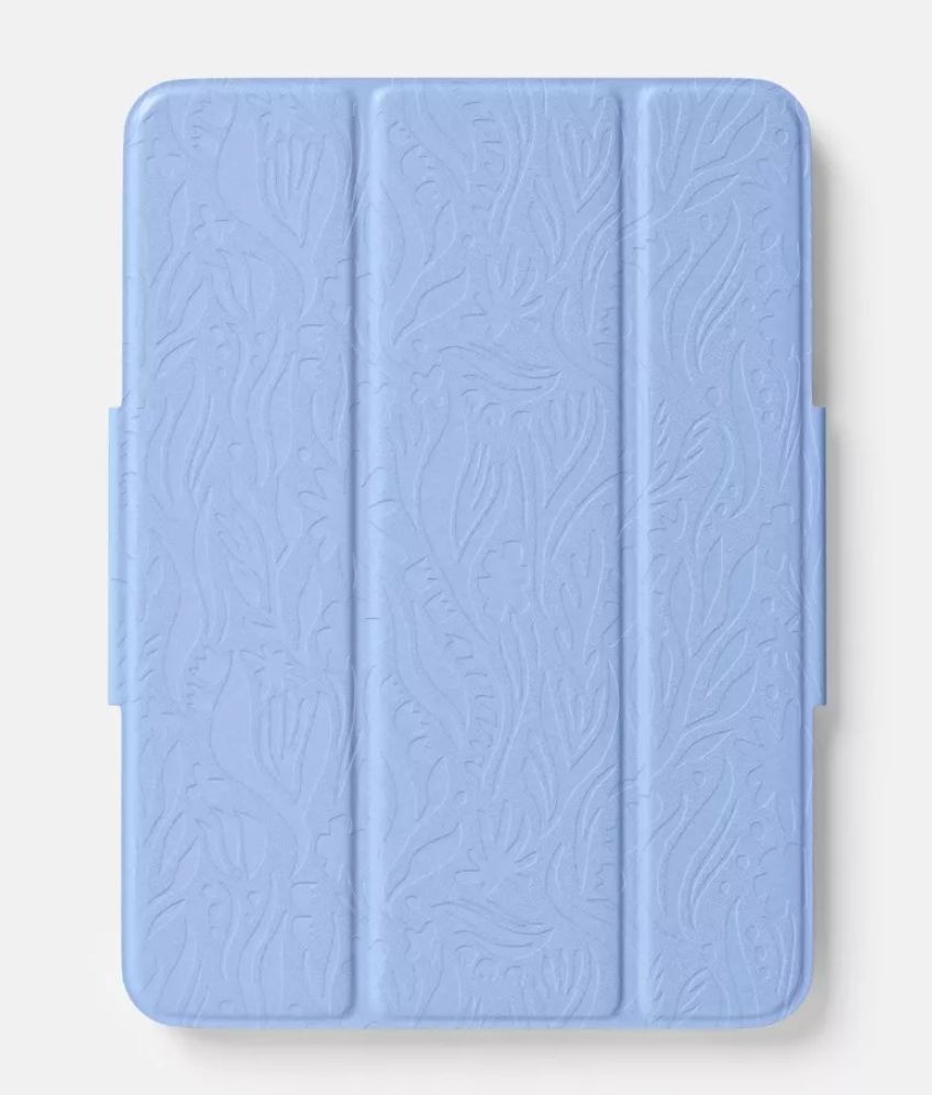 Heyday Blue Tablet Case For iPad Pro 11 Inch (2024) With Floral Design And Tri-F