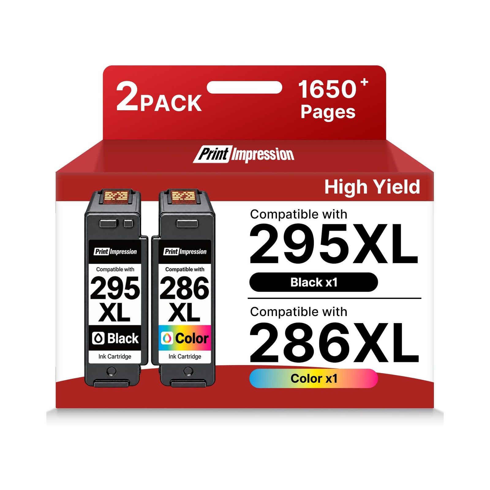 PrintImpression PG-295XL/CL-286XL Ink Black and Color Combo Pack