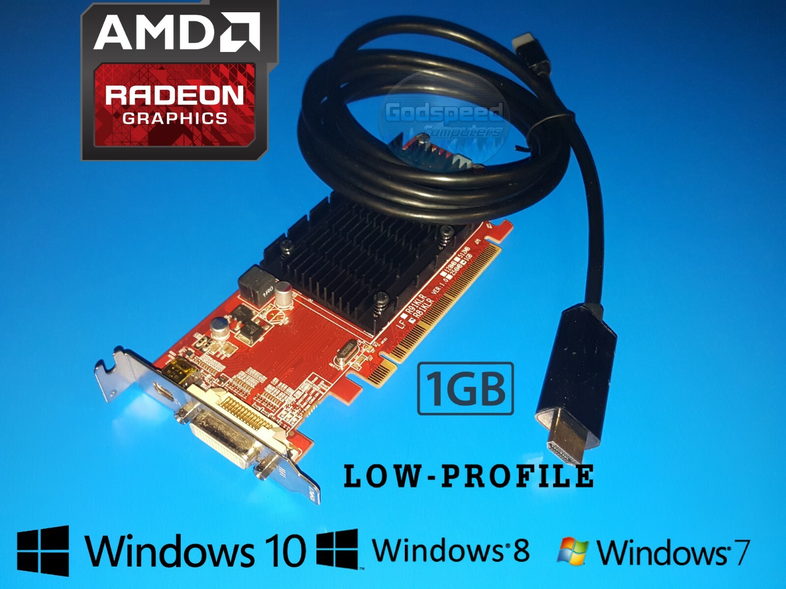 Lenovo ThinkCentre SFF A57 A58 A61 A62 SFF 1GB VIDEO CARD + 6' DP to HDMI Cable