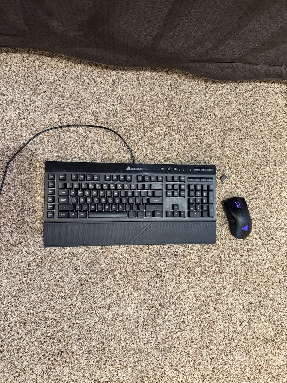 Gaming Keyboard + Mouse Bundle (Corsair K55 RGB + Mamba Razer Wireless)