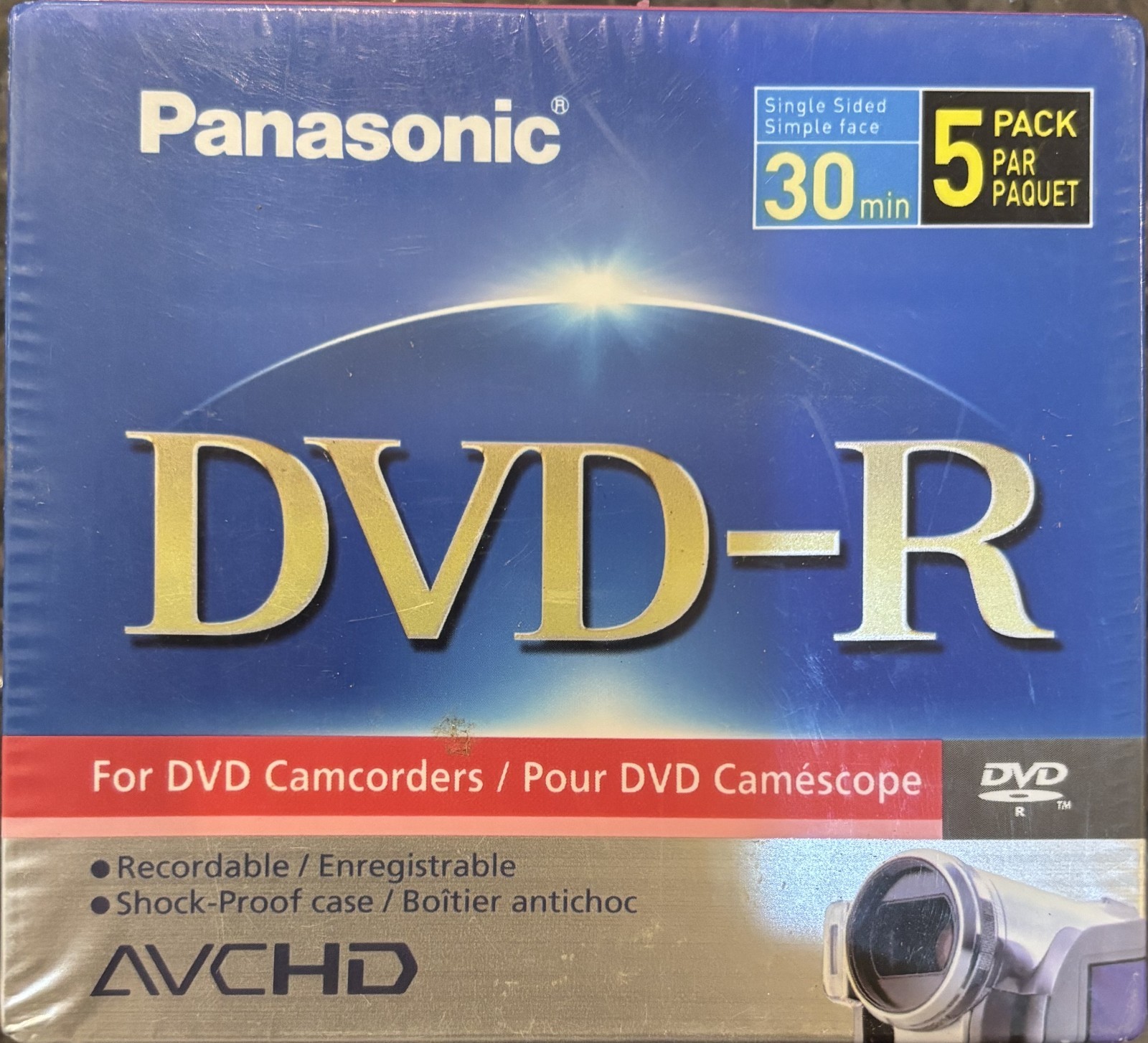 Panasonic DVD-R Mini 5-Pack for DVD Camcorders 30-Mins AVCHD Factory Sealed