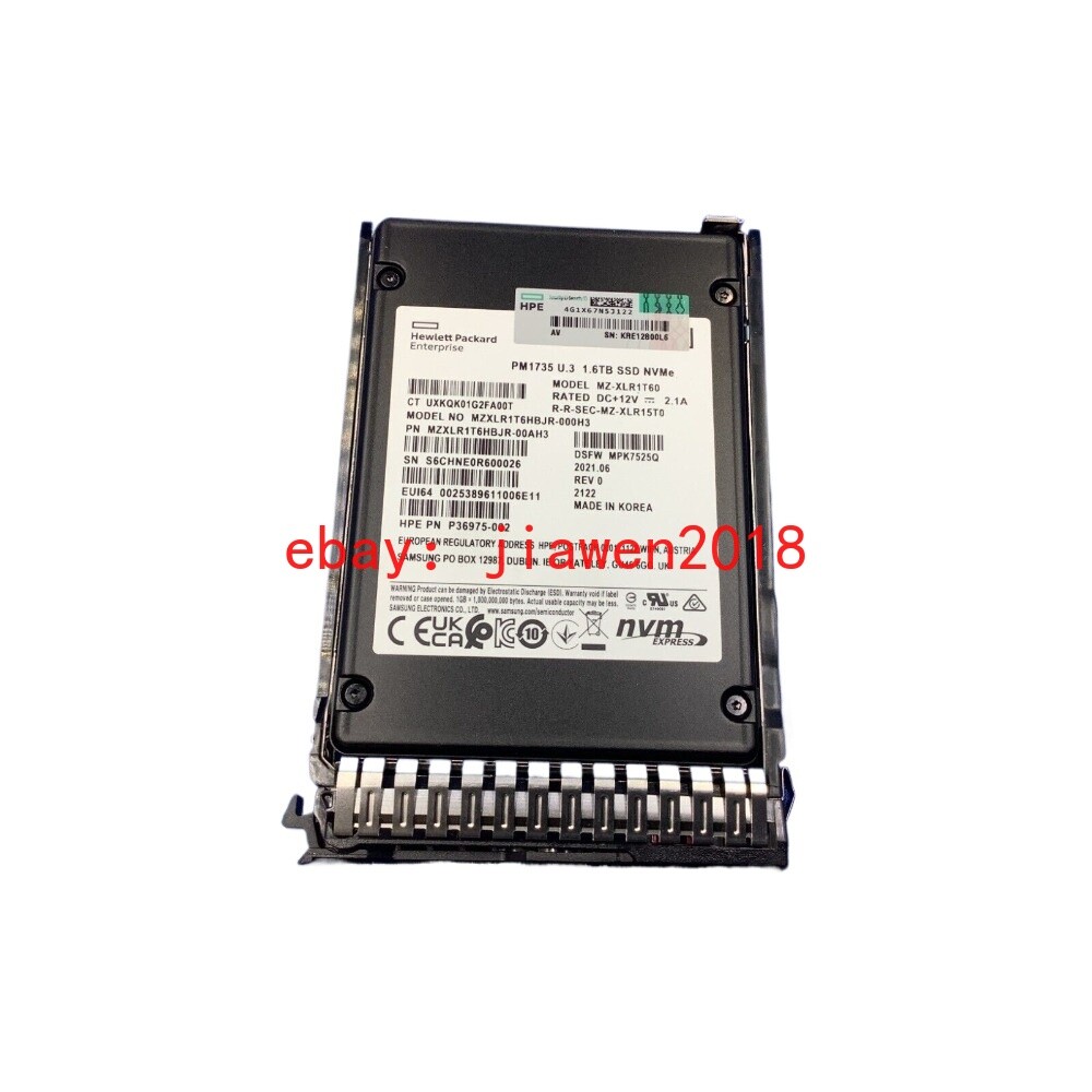 HPE 1.6TB NVMe Gen4 High Performance Mixed Use SFF SCN U.3 PM1735 SSD