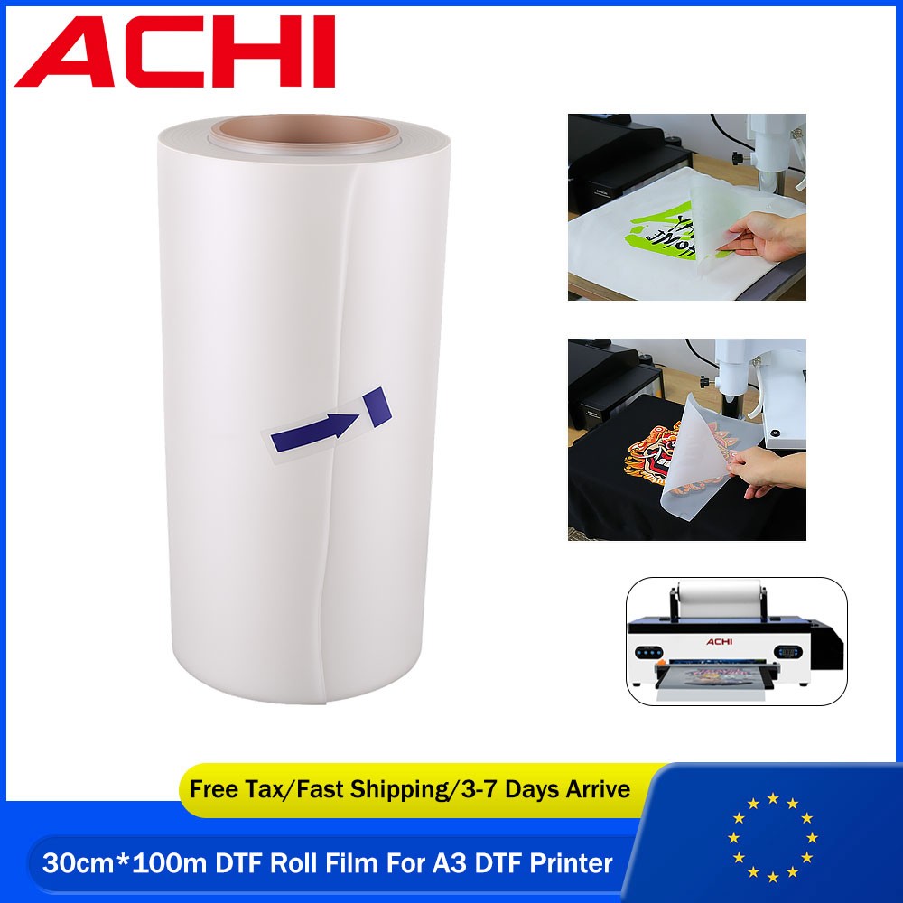 ACHI 30cm DTF Roll Transfer Film PreTreat Heat Transfer Paper For A3 DTF Printer