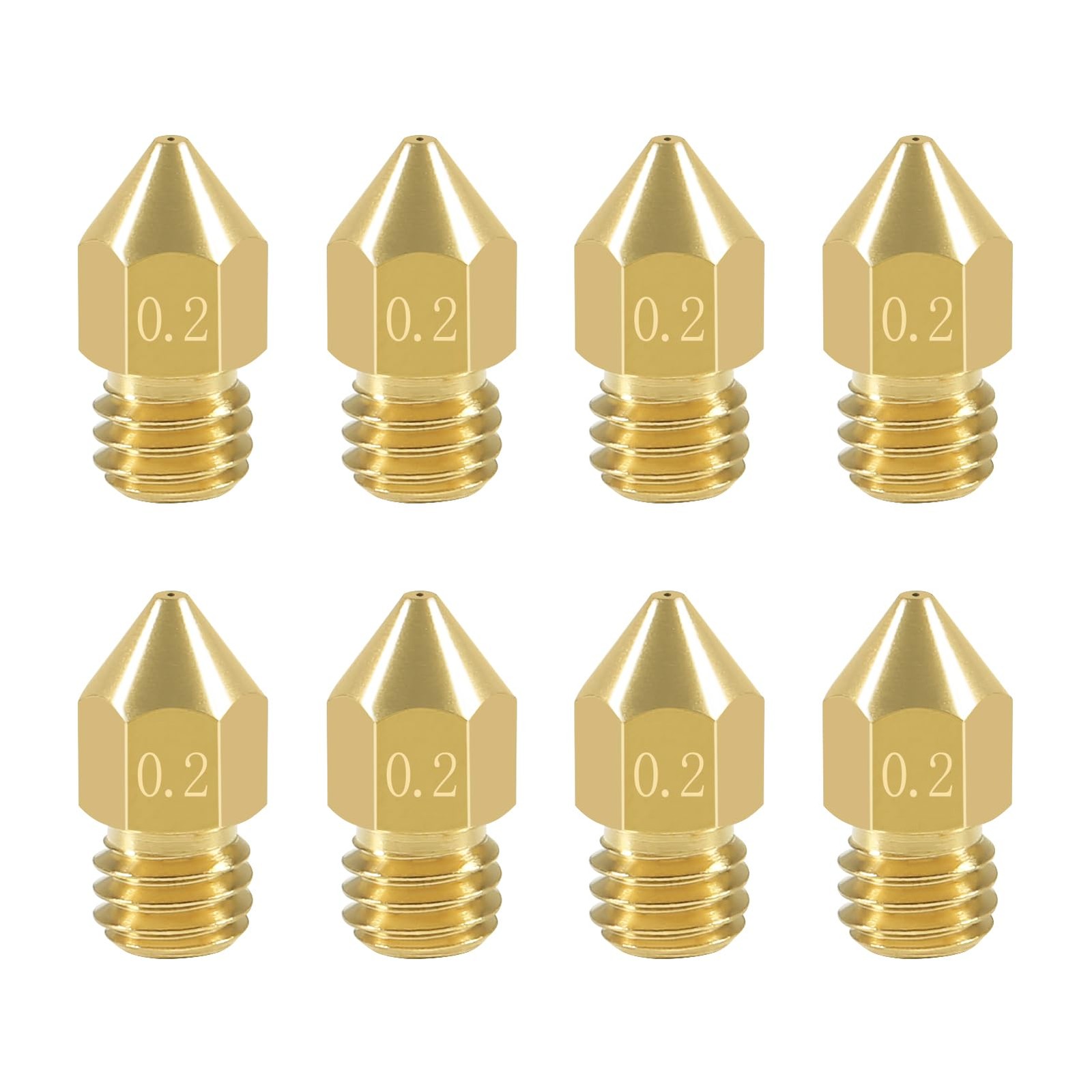 Aokin 8 Pcs 0.2mm MK8 Extruder Nozzles 3D Printer for Creality