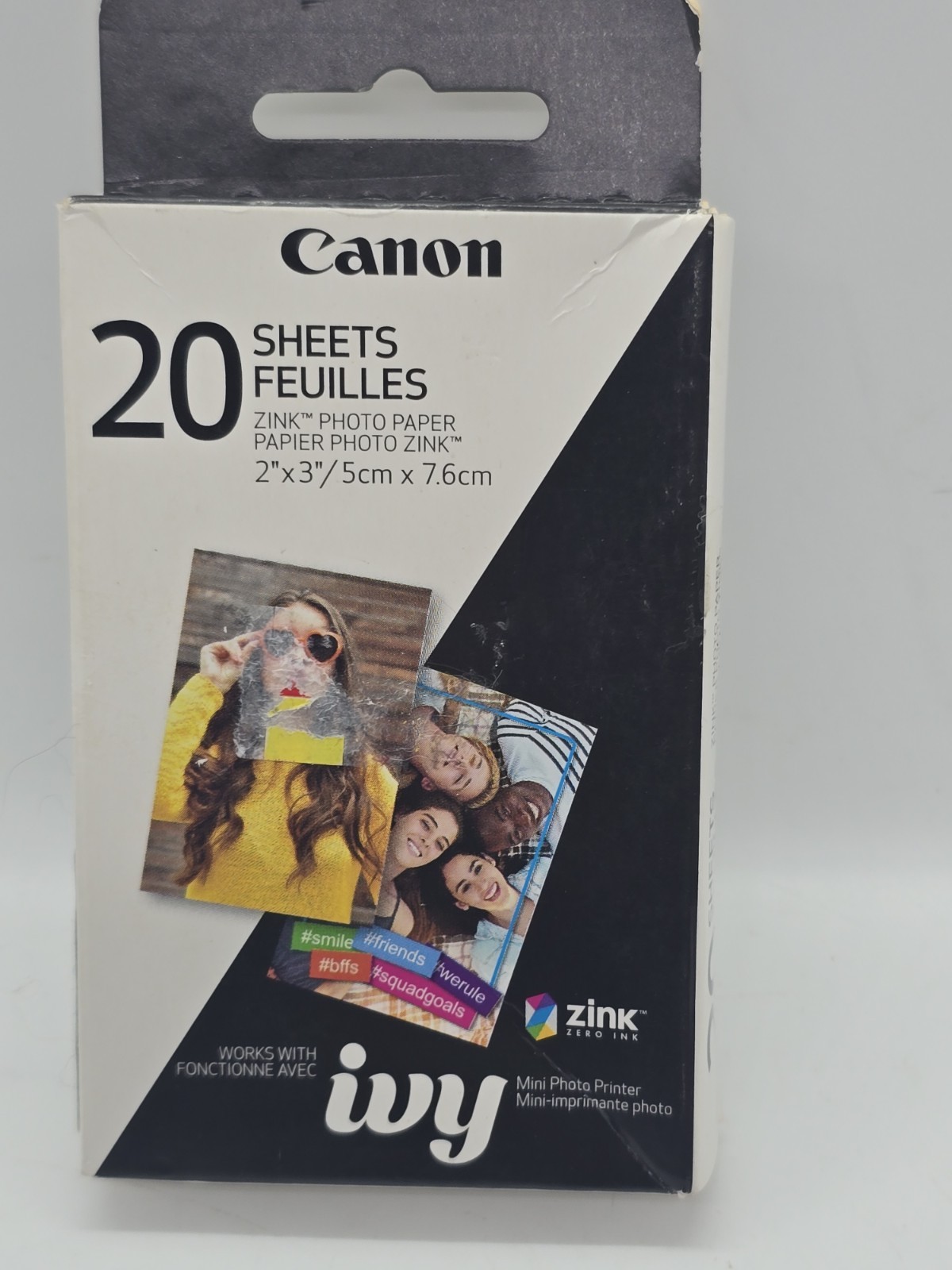 Canon ZINK Photo Paper Pack (20 Sheets) - 2" x 3" - 20 Sheet - White 3214C001
