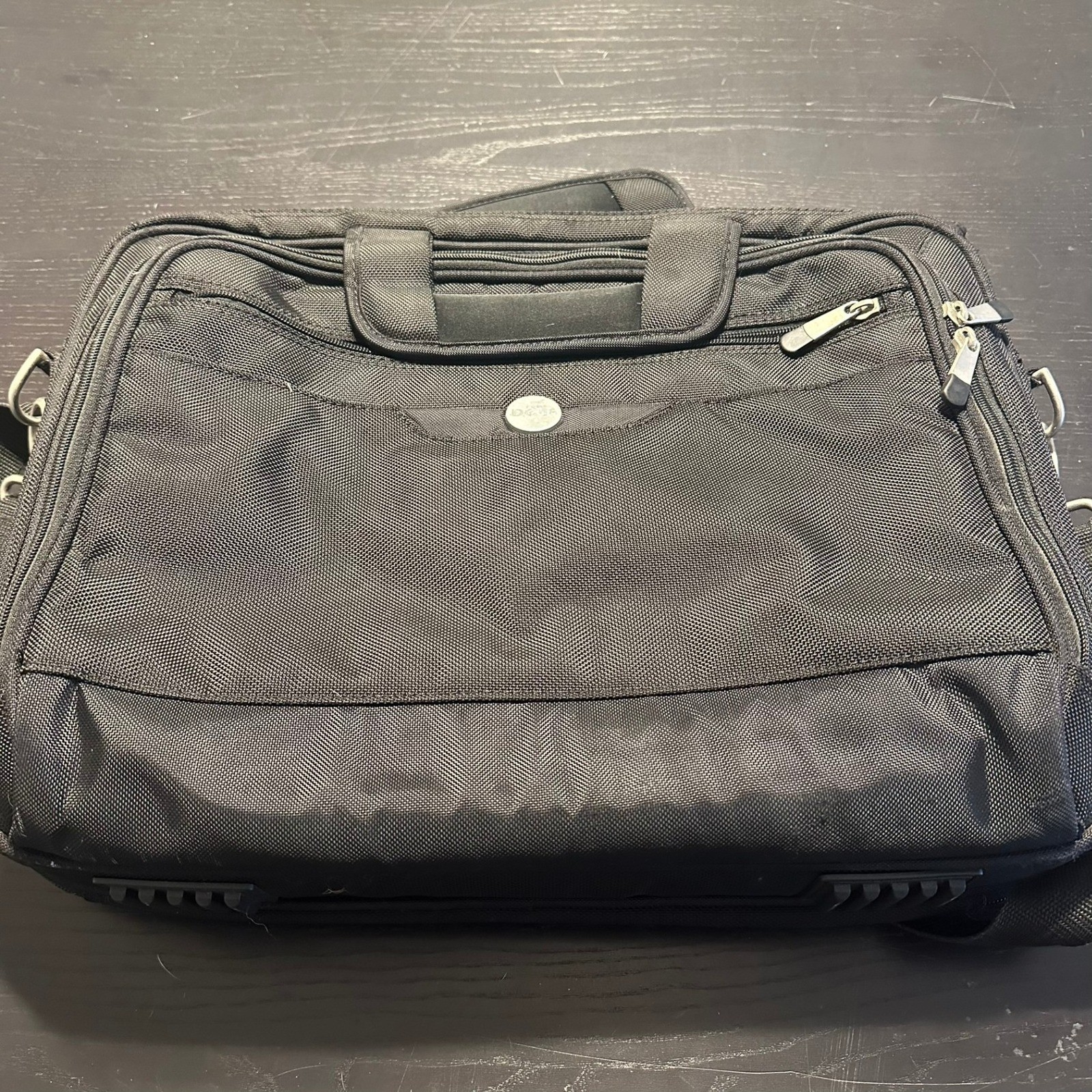 Dell Black Nylon Laptop Briefcase Messenger Bag Shoulder Strap Professional Work