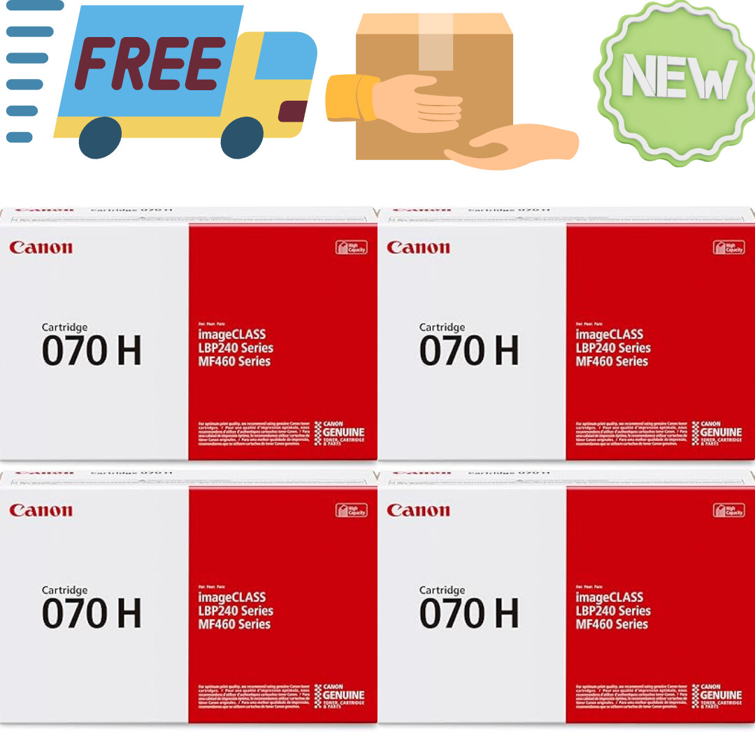 Canon 070H Black Toner Cartridge Compatible High Yield 4 Pack New Closed Box