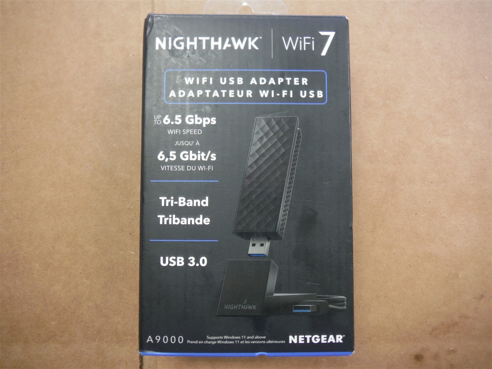 Net Gear A9000 Night Hawk Wifi 7, USB Adapter 6.5 Gig/s, Tri-Band 3.0 *FC8