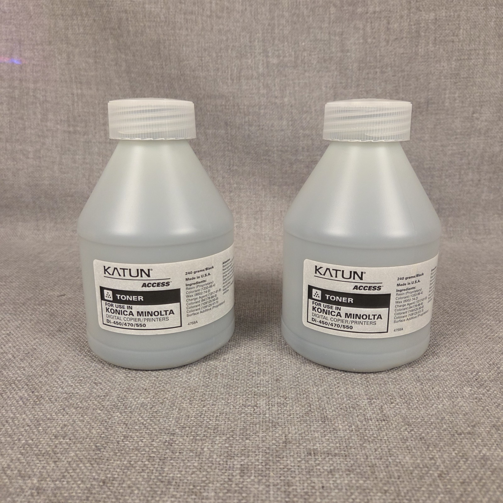 (2) Katun 33657 Black Toner 240g Minolta Di450 Di470 Di550 New Old Stock