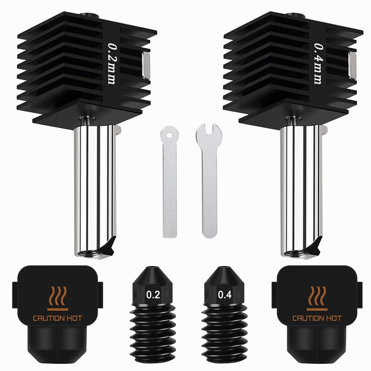 HIKUDIY 2PCS 0.2mm+0.4mm Hotend Kit for Bambu Lab 0.2mm+0.4mm,