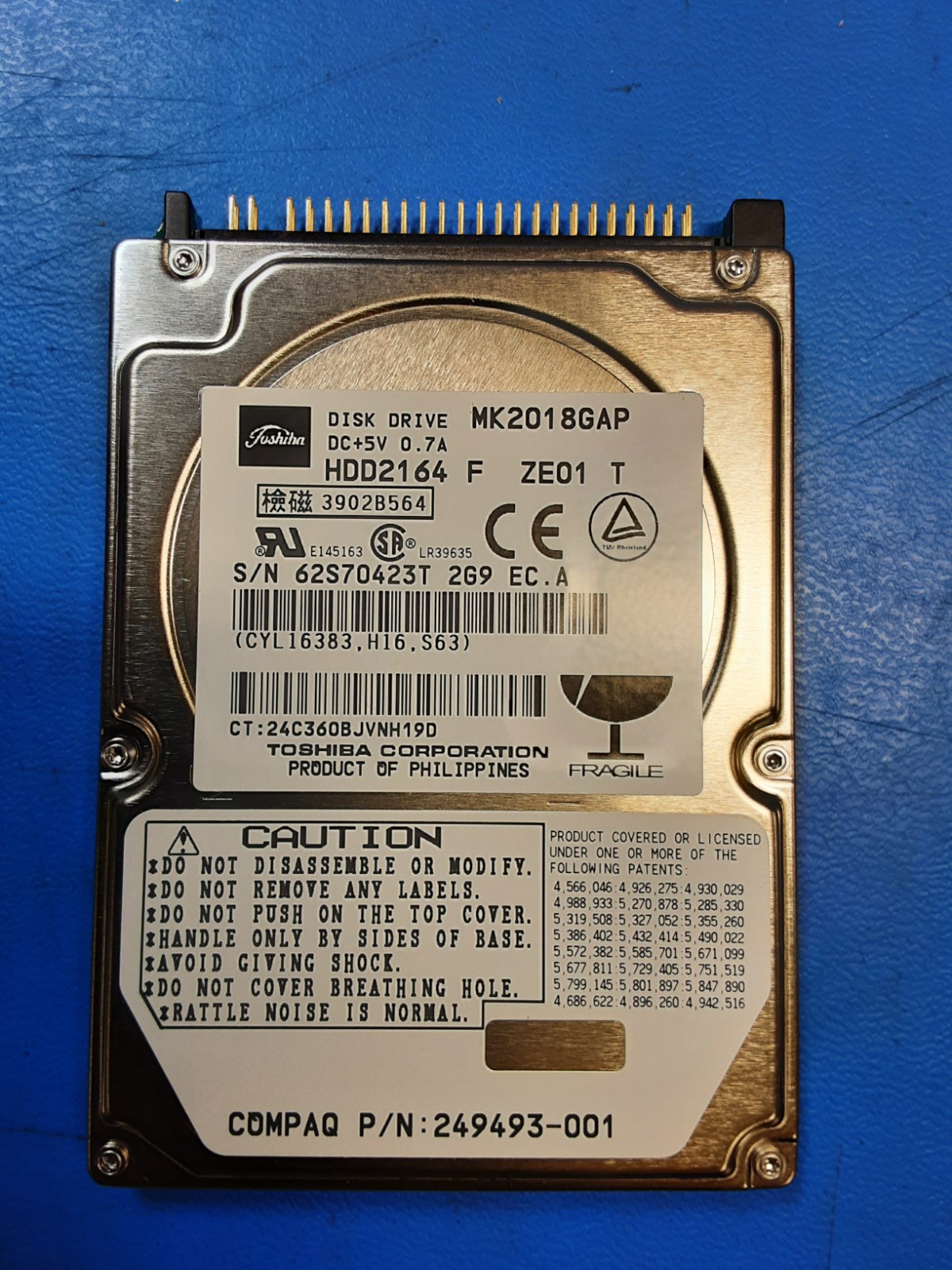 Compaq 249493-001 Toshiba MK2018GAP HDD2164 20GB 2.5" IDE Laptop Hard Drive NOS