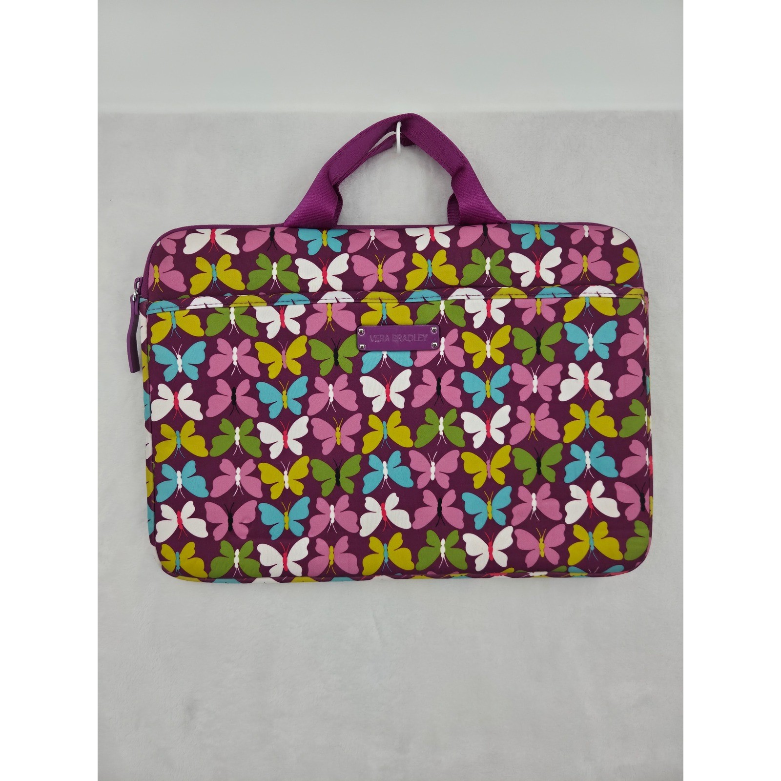 Vera Bradley Butterfly Laptop Sleeve Case Plum Purple 15 Inch Bag Tavel Work