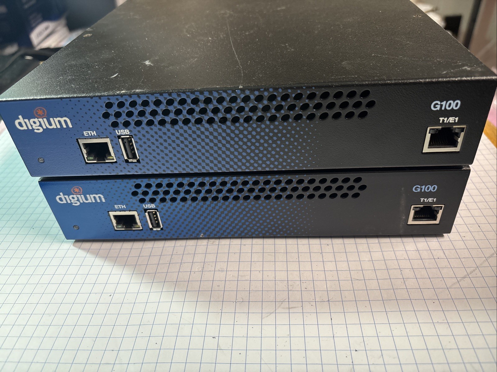 Pair Digium G100 T1/E1 PRI-to-SIP VoIP Gateway (No AC Cable)  2G100-A4 A6 MB321