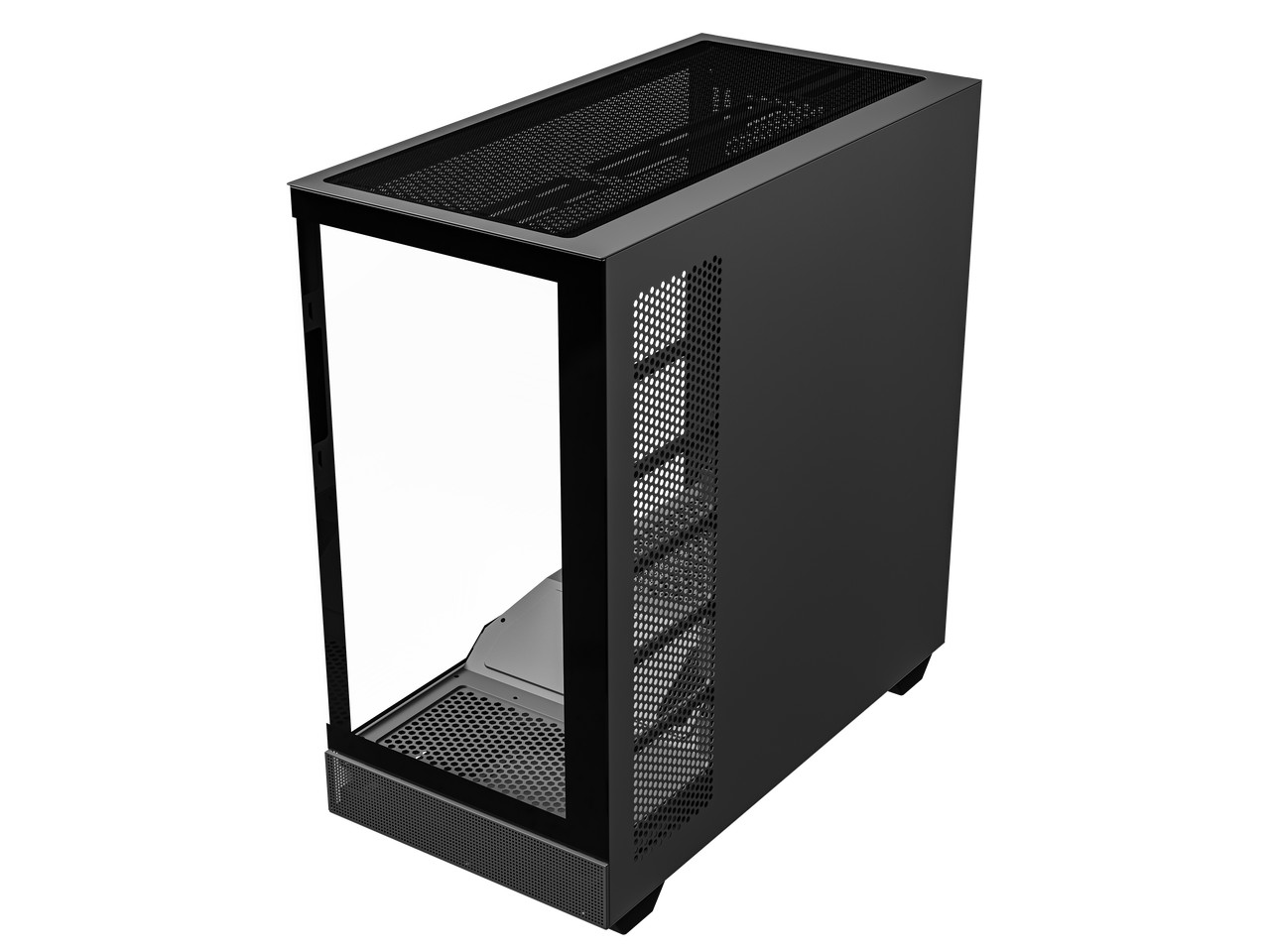 IDX6-BK-NF Black Dual USB3.0 / Type C Tempered Glass ATX Gaming Computer DIYPC