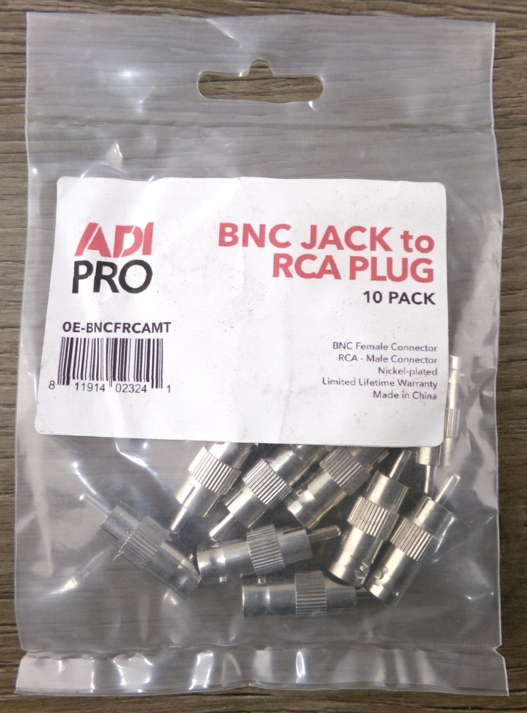 Pack of 10 ADI PRO OE-BNCFRCAMT, BNC Female to RCA Male, New S4