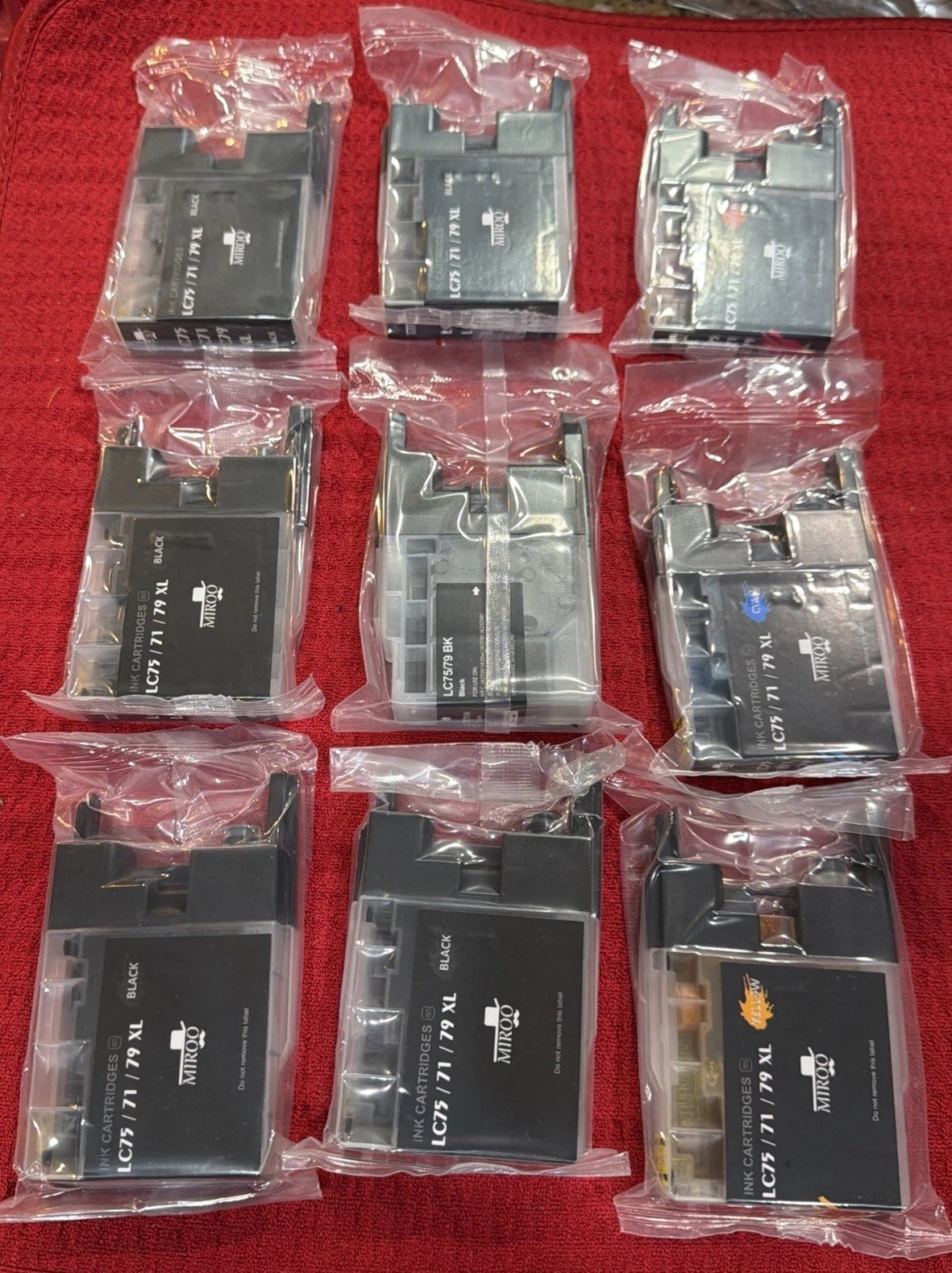 Lot 9 MIROO LC75/77/79 XL Ink Cartridges Open Box Sealed Bags