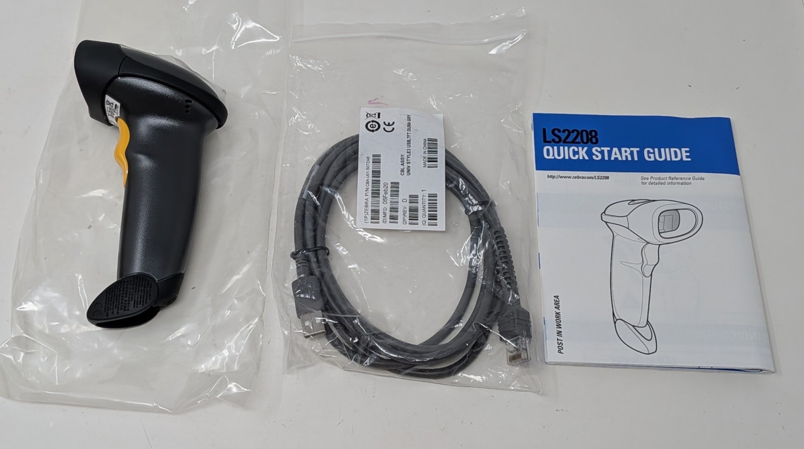 Motorola Symbol LS2208 Barcode Decoded Handheld Scanner +Stand LS2208-SR20007R