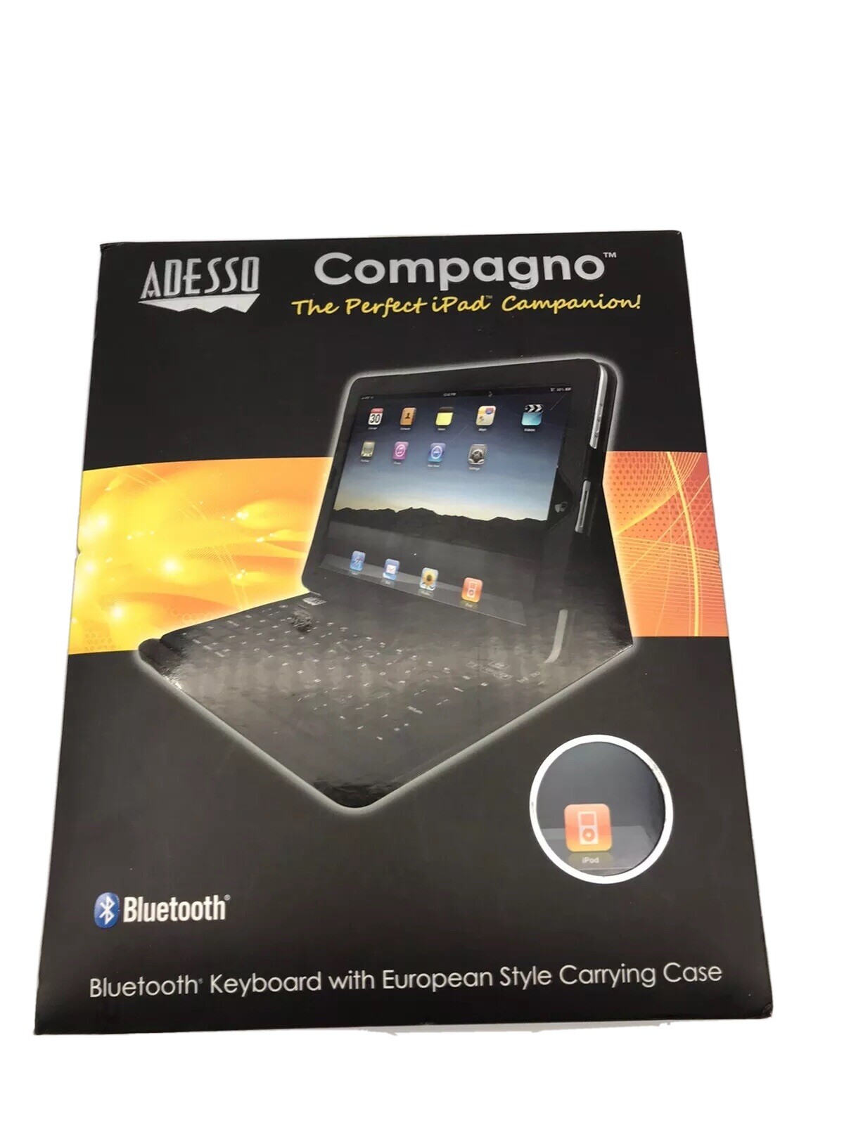 ADESSO Black Compagno Bluetooth Keyboard And Carrying Case For iPad 1 WKB2000BC