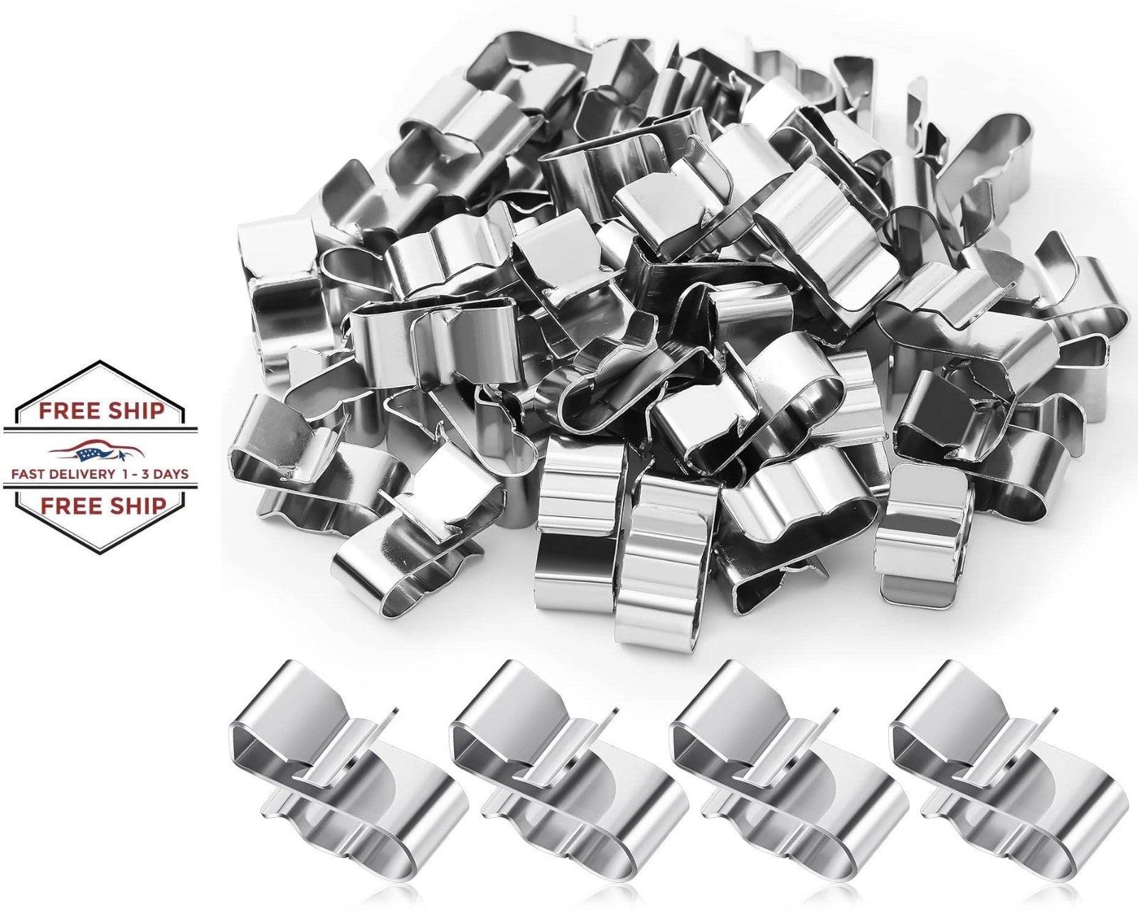 50 unidades de clips de alambre para bastidor de remolque, clips de cable metal