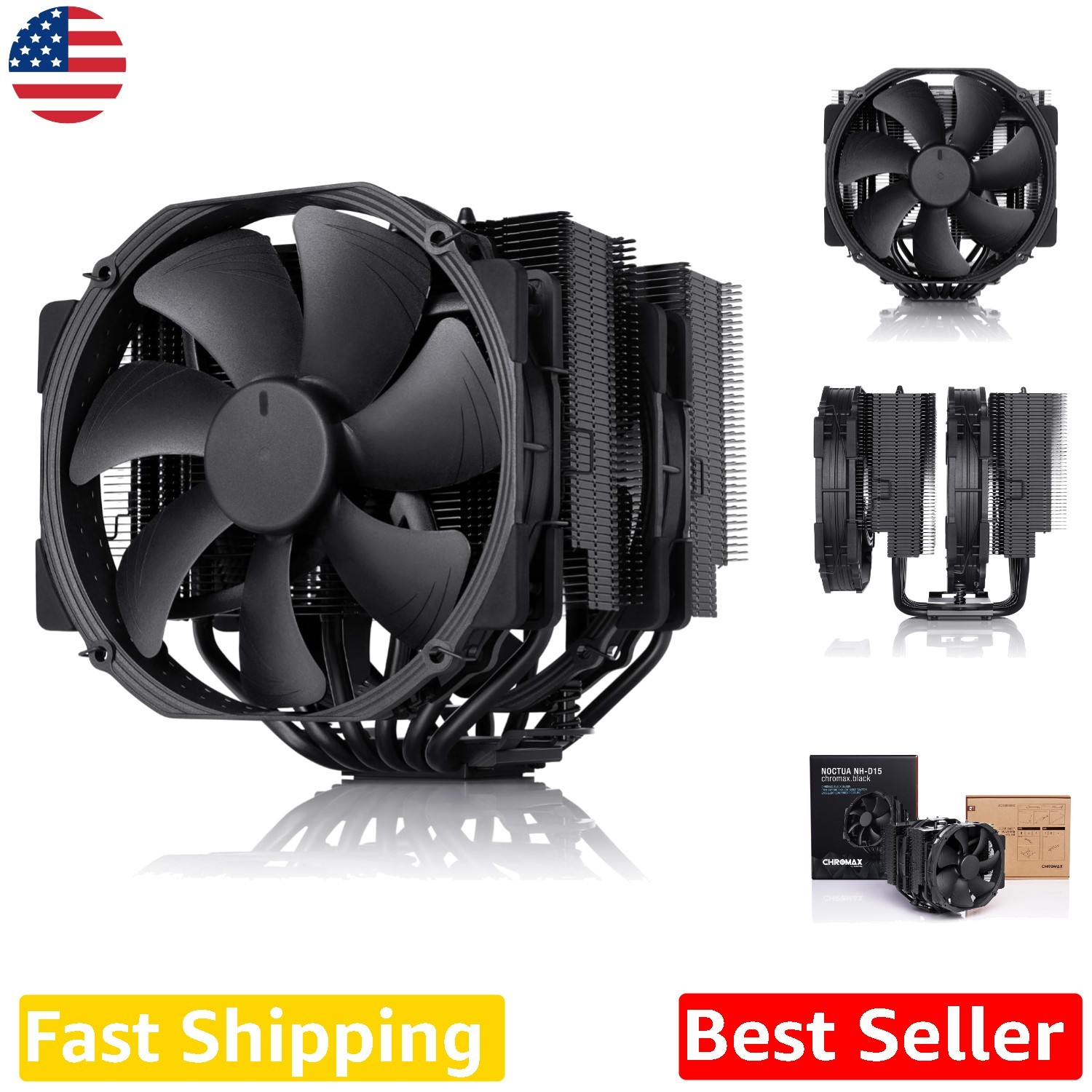 Enthusiast CPU Cooler - Dual Tower, 6 Heatpipes, 140mm PWM Fans, Max 1500 RPM