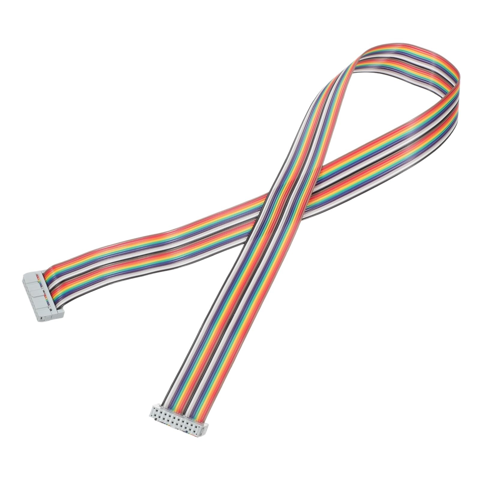 MECCANIXITY IDC Rainbow Wire Flat Ribbon Cable 2.54mm Pitch 20 Pin 2 Ft