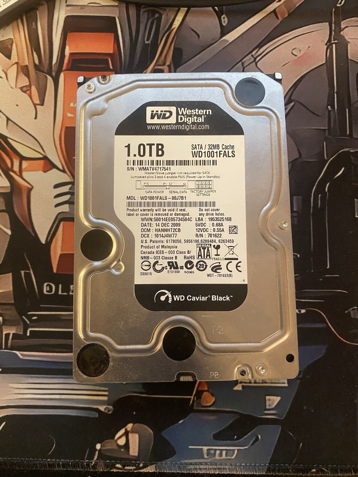 Western Digital 1024GB Internal 7200RPM 3.5" (WD1001FALS-00J7B1) HDD