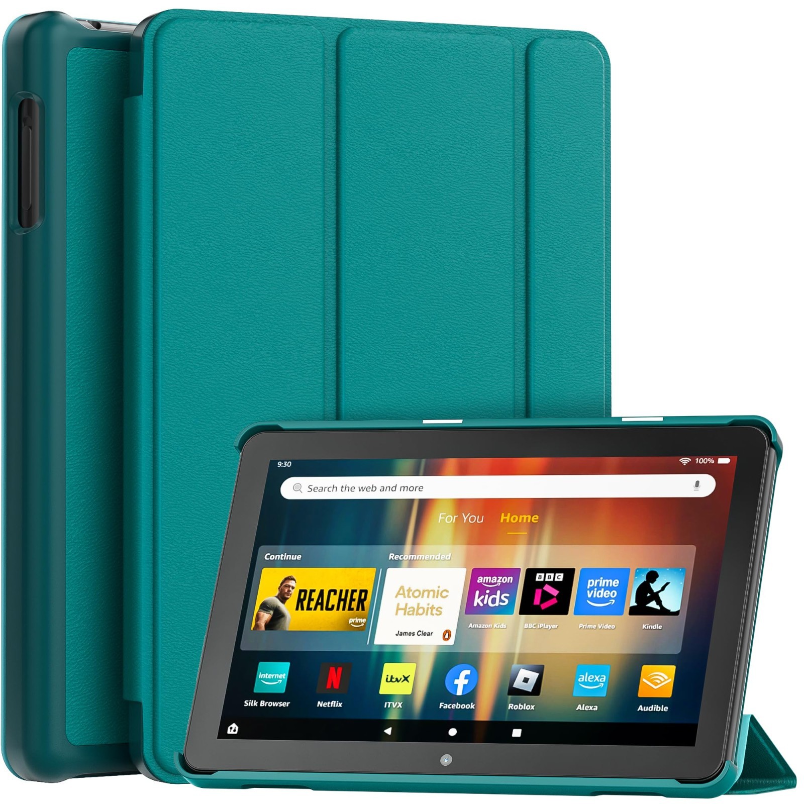Lainergie Amazon Fire HD 8 Tablet Case 2024 2022 2020 Emerald Auto Wake Stand