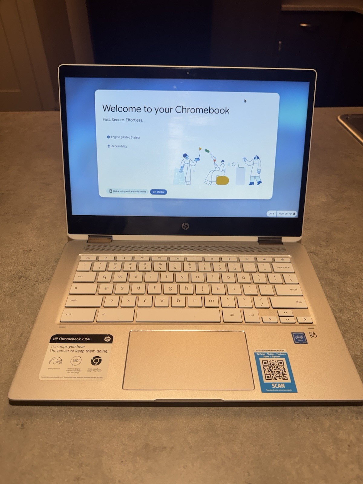HP Chromebook x360 14"(32GB,Intel Celeron,1.1 GHz, 4GB) Laptop - White