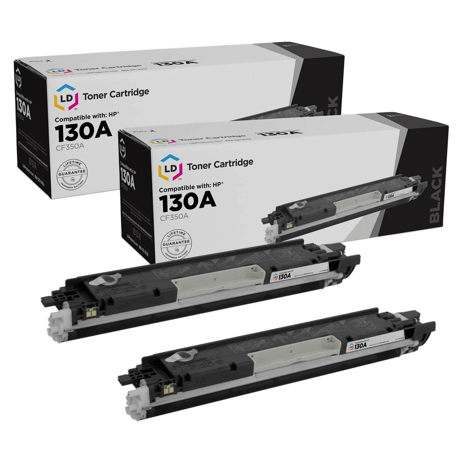 LD Reman Toner Cartridge Replacement for HP 130A CF350A (Black, 2-Pack)