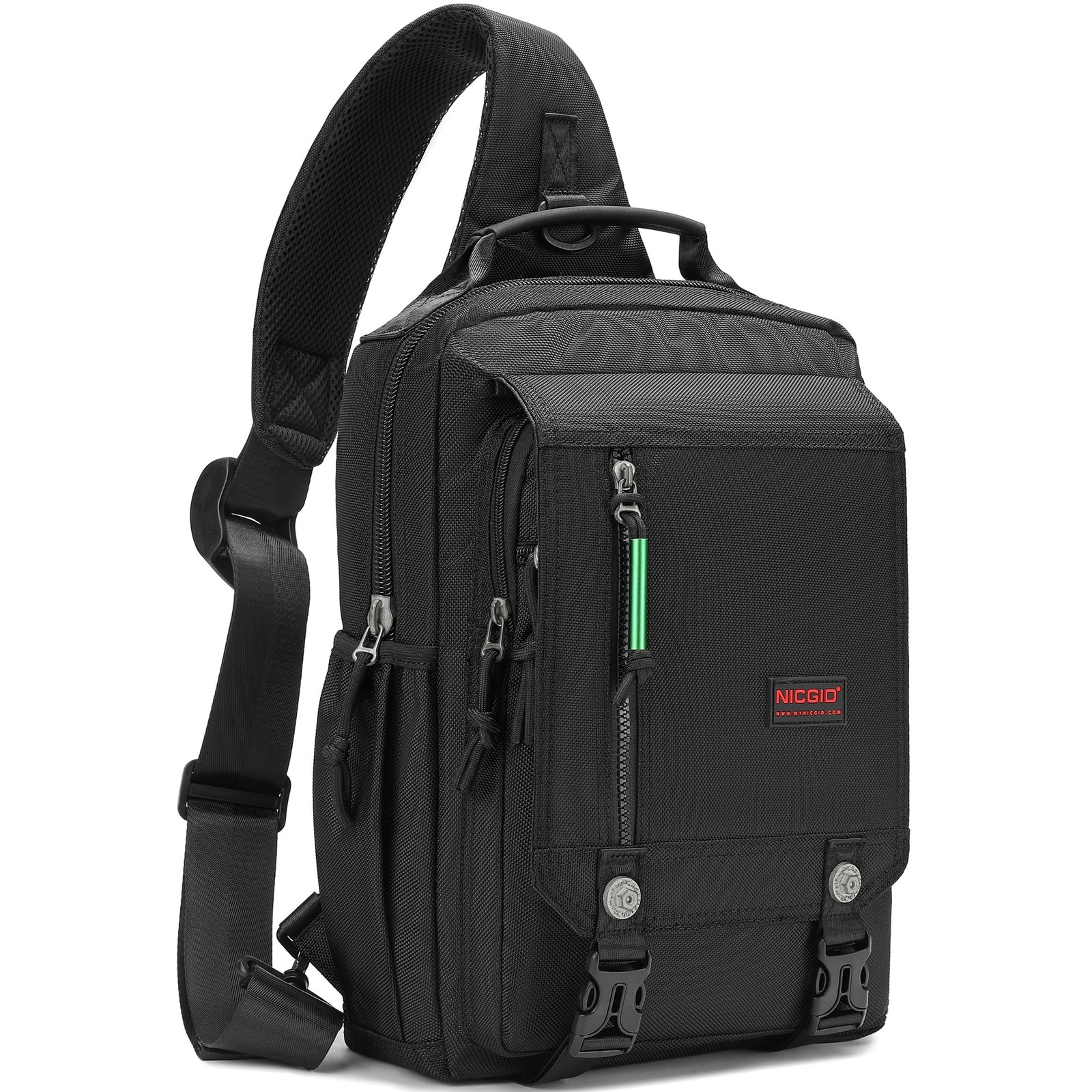 NICGID Sling Bags Chest Shoulder Backpacks, 14.1'' Laptop 14.1 inch, Black 