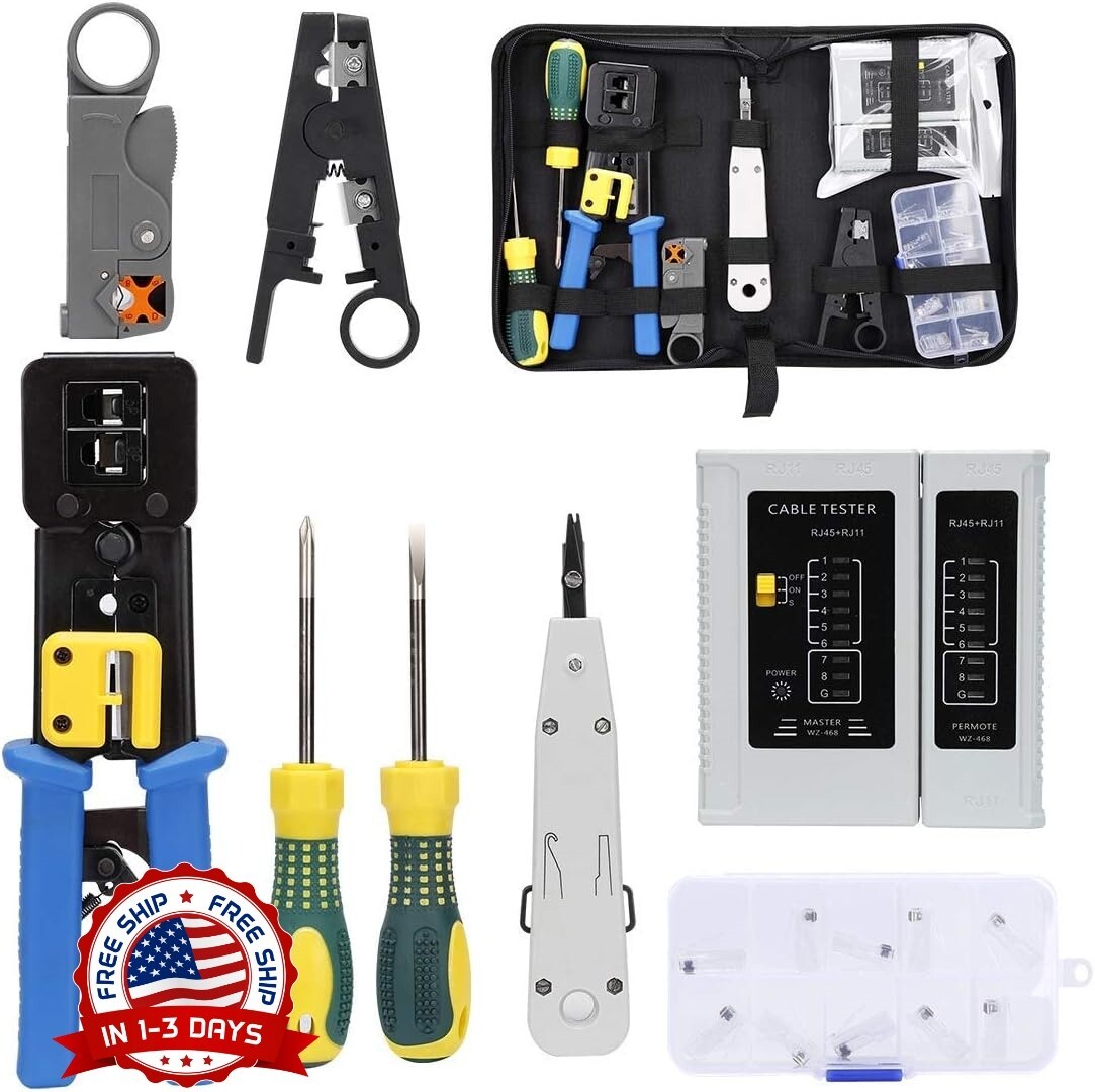Kit De Herramientas De Red Para Cat5 Cat5e Cat6, Cable Ethernet Portátil 8 En 1