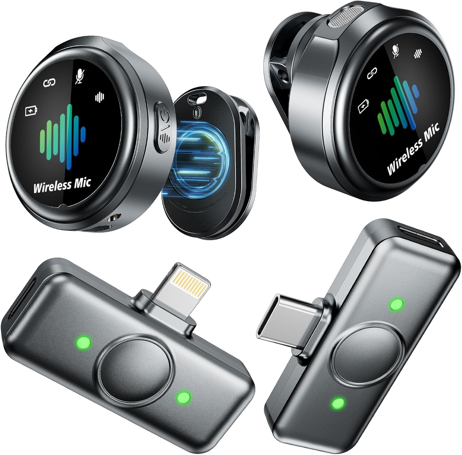 Magnetic Wireless Microphone for iPhone: Wireless lavalier Microphone for Androi