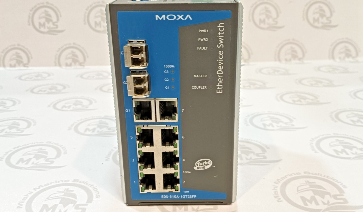 MOXA EDS-510A-1GT2SFP Managed Ethernet Switch 10-Port Gigabit DIN Rail Marine