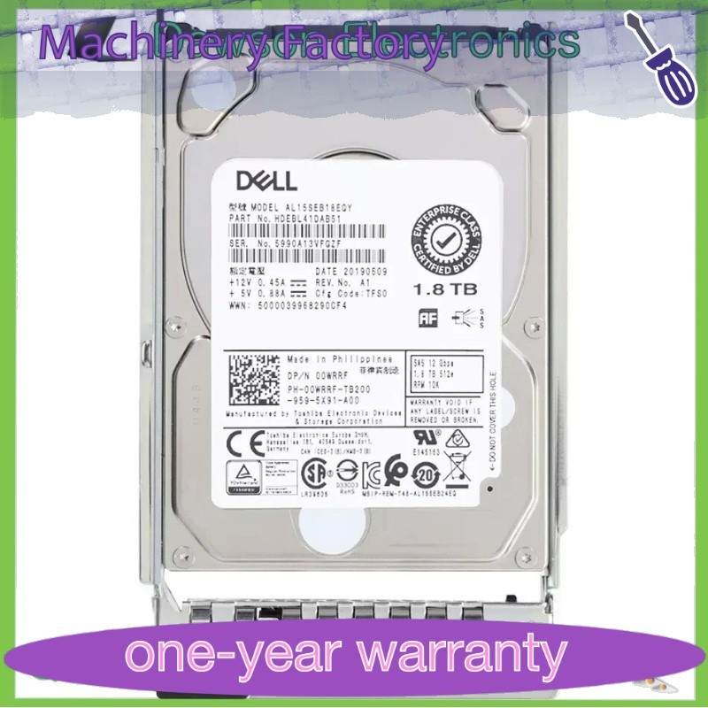 New NEW 0WRRF Dell 1.8TB 10K 12Gbps SAS 2.5'' 512e HDD Hard Drive 14/15/16G KIT