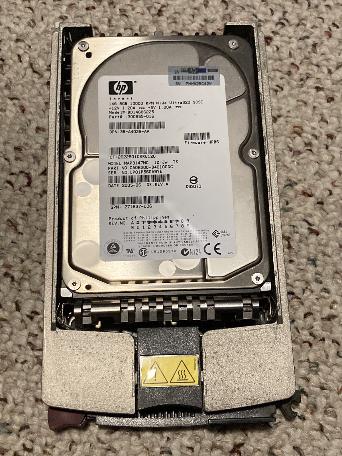 HP 286716-B22/289044-001/404708-001/BD14685A26/BD14686225-146GB 10K ULTRA 320 HD