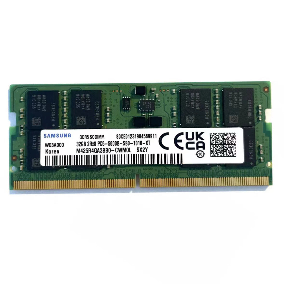 Samsung 32GB DDR5 5600MHz PC5-44800 262-Pins SODIMM Memory Ram M425R4GA3BB0-CWM