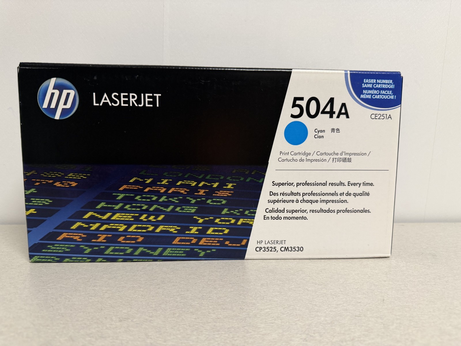 Genuine HP 504A CE251A Cyan LaserJet Toner Cartridge OEM New Factory Sealed
