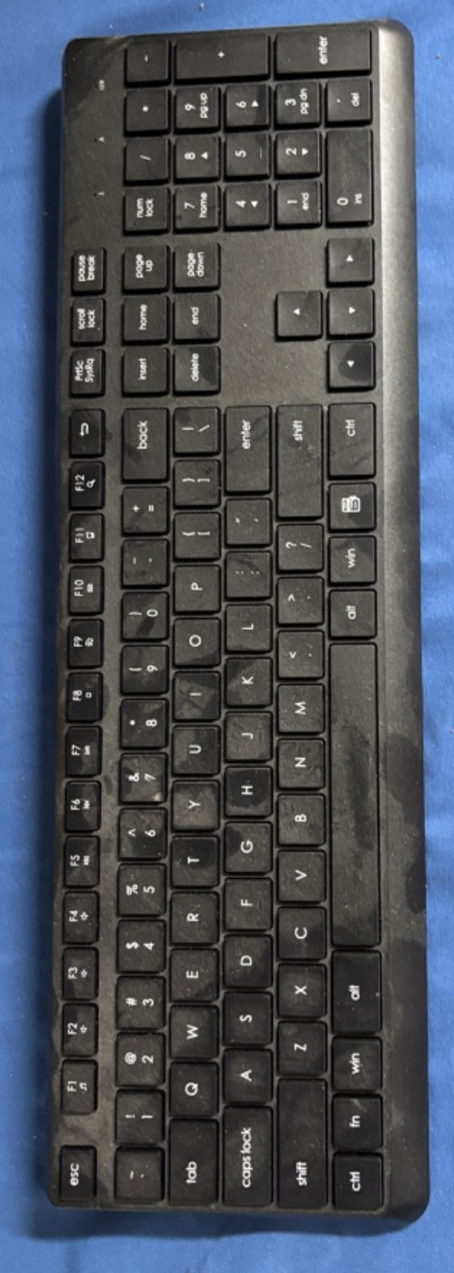 Wireless Ergonomic Keyboard  KM6800 Plug & Play Black USB / Battery Powered