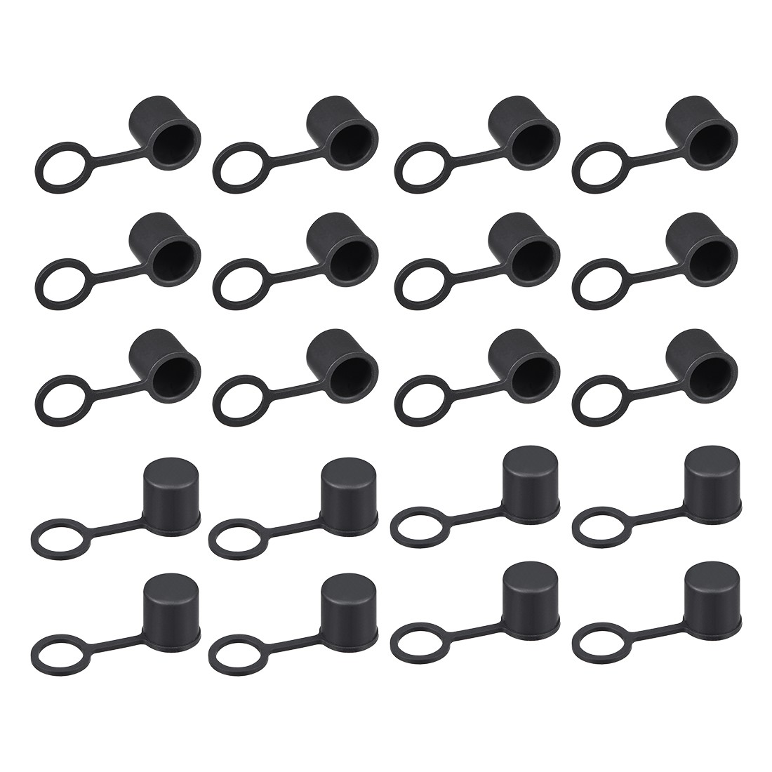 20pcs Silicone BNC-B Anti-Dust Stopper Cap Cover for Female Jack Black
