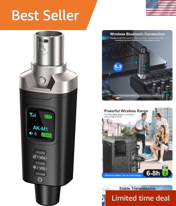 Professional AK-M1 Bluetooth Receiver - Stable 100ft Connection for Weddings