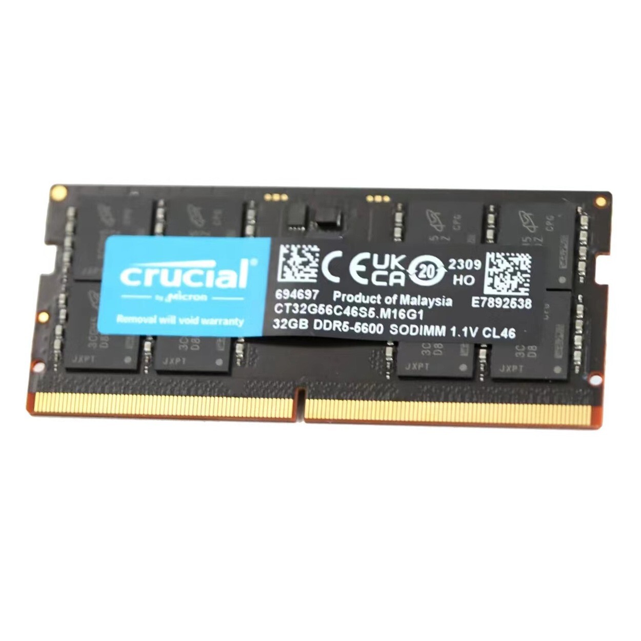 New Crucial 32GB DDR5 5600MHz PC5-44800 SODIMM Laptop Memory Ram CT32G56C46S5