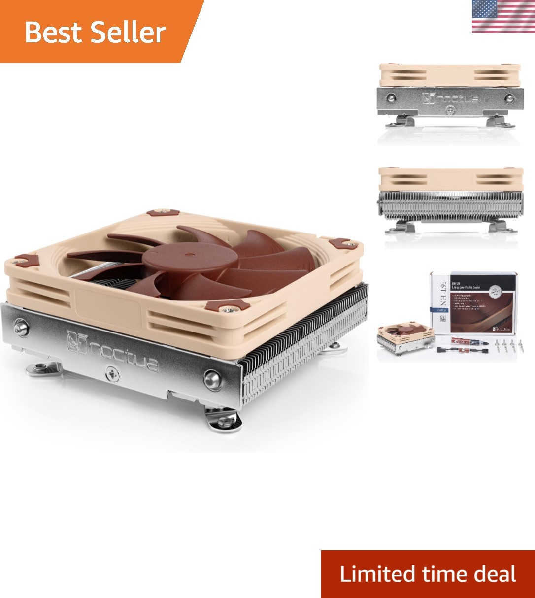 Quiet High-Performance Low-Profile CPU Cooler