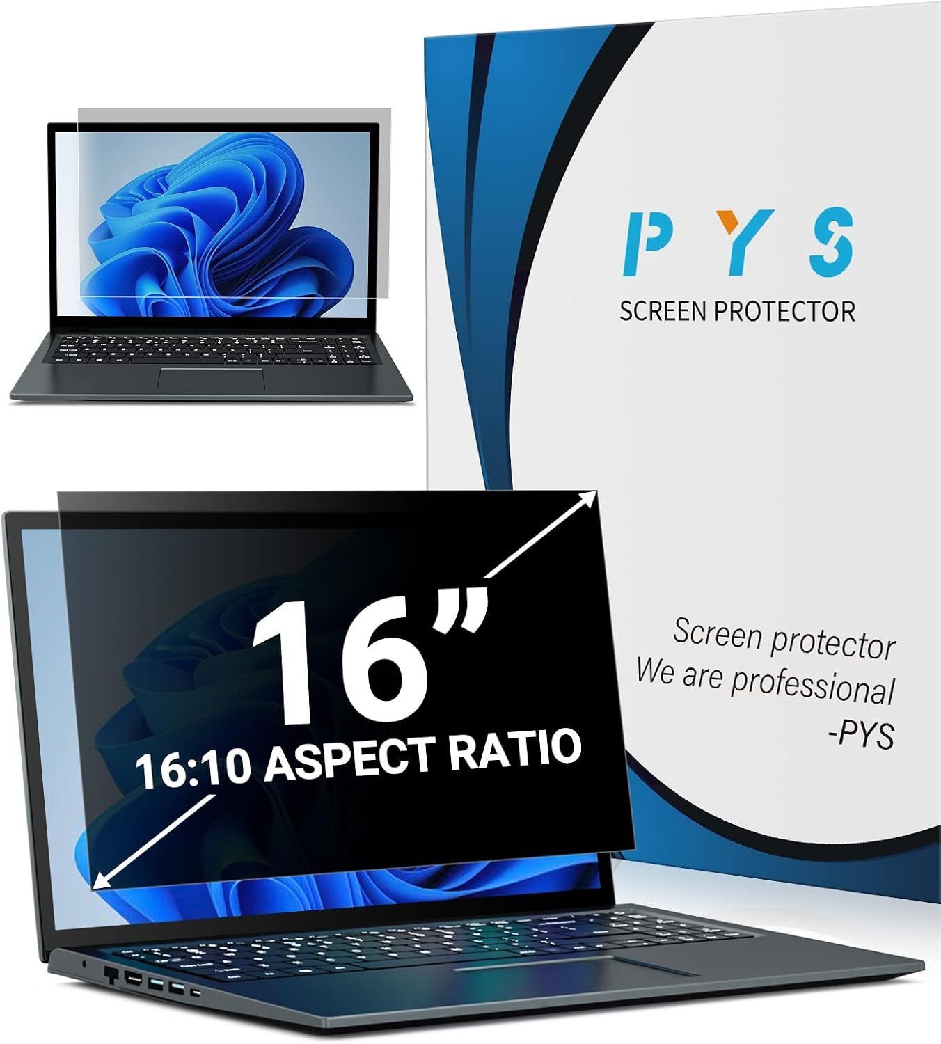 16 Inch Laptop Privacy Screen - Removable Shield for 16:10 Widescreen Display